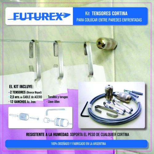 Kit tensor para cortina de baño